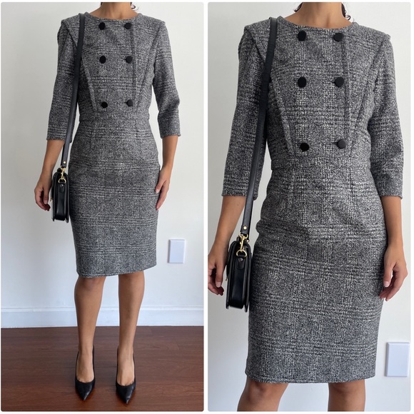 Gucci Dresses & Skirts - GUCCI Gray Wool Blend Double Breasted Boucle Sheath Formal Dress